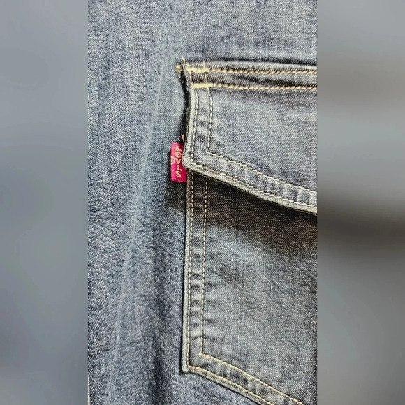 Levi's Jeans Denim Shirt Long Jacket Cotton Washed Blue Lightweight Size 4X - Picture 3 of 11